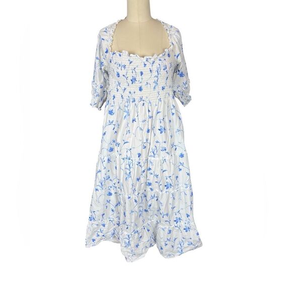 Hill House Nesli nap dress blue botanical size large - Picture 3 of 9